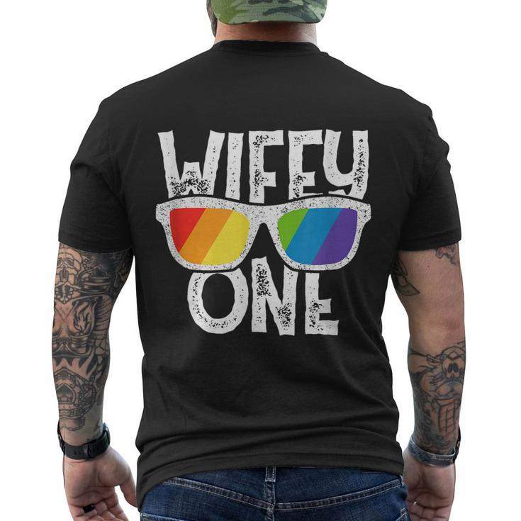 Wifey One Lesbian Pride Lgbt Bride Couple Men's Crewneck Short Sleeve Back Print T-shirt