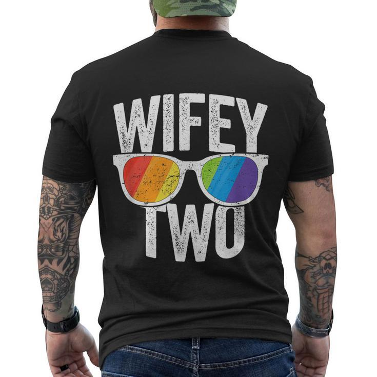 Wifey Two Lesbian Pride Lgbt Bride Couple Men's Crewneck Short Sleeve Back Print T-shirt