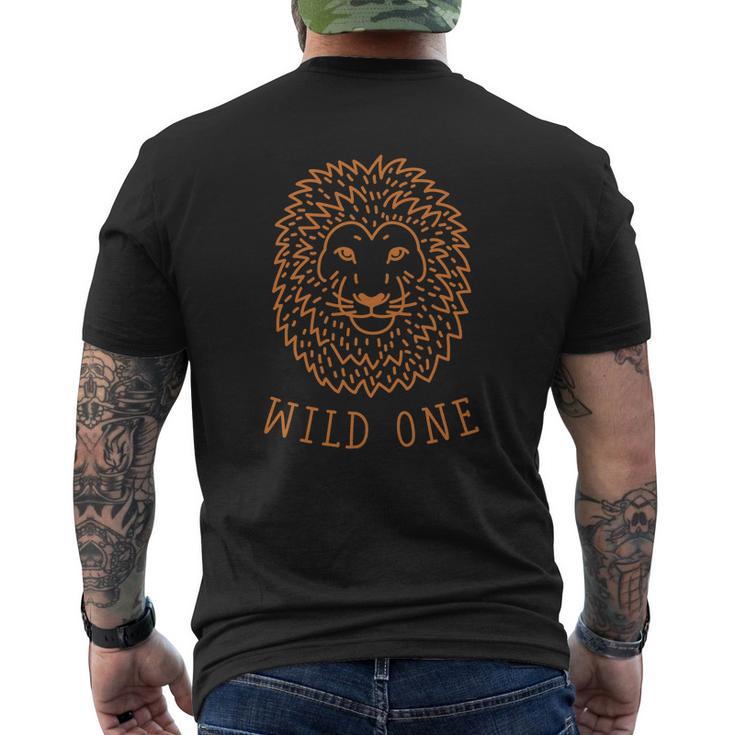 Wild One Lion Men's Crewneck Short Sleeve Back Print T-shirt