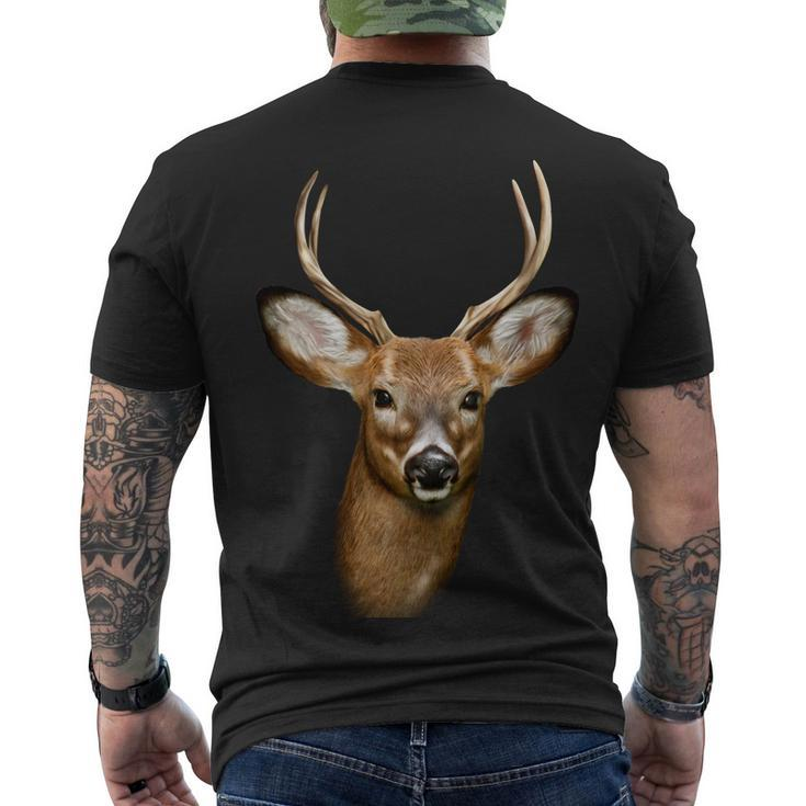 Wildlife Big Face Young Buck Deer Portrait Men's Crewneck Short Sleeve Back Print T-shirt