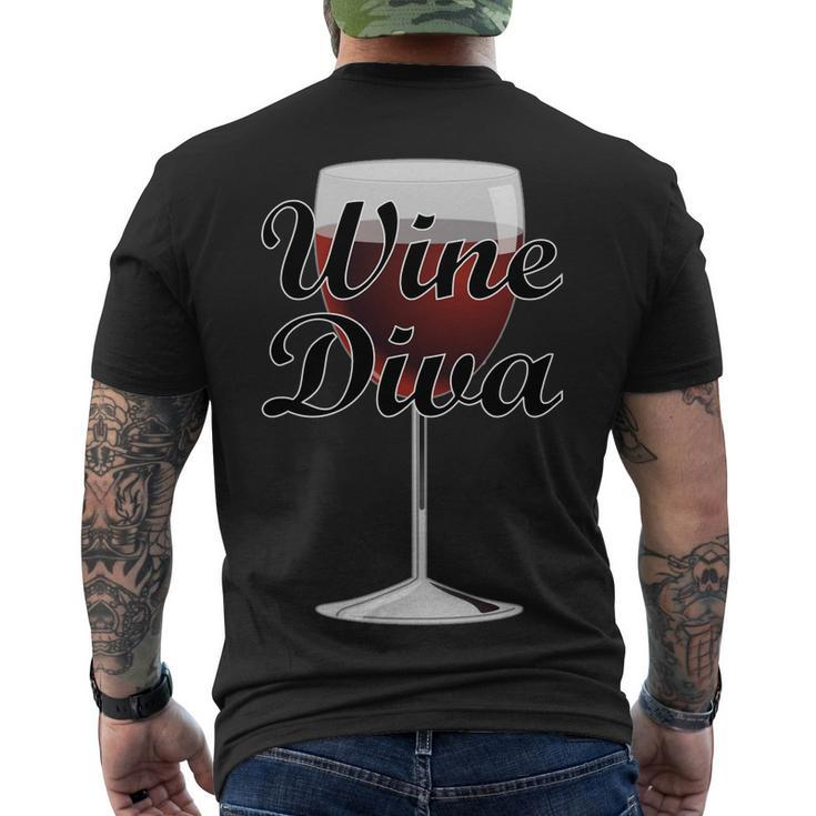 Wine Diva Men's Crewneck Short Sleeve Back Print T-shirt