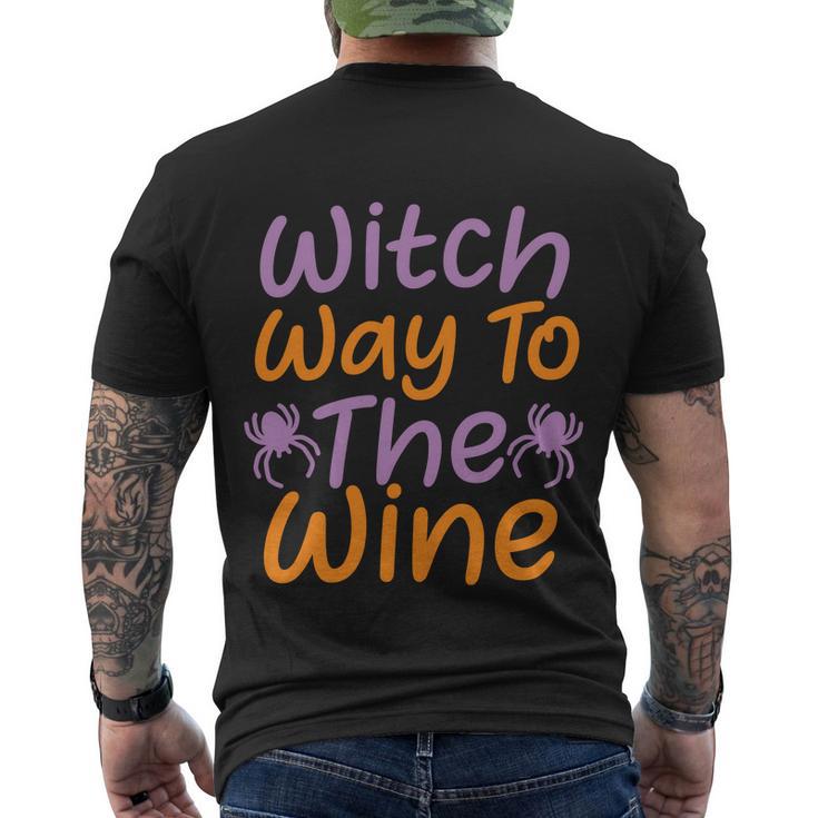 Witch Way To The Wine Halloween Quote V4 Men's Crewneck Short Sleeve Back Print T-shirt