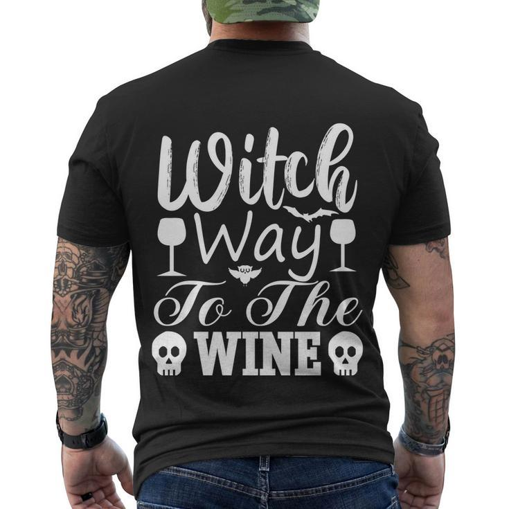 Witch Way To The Wine Halloween Quote V5 Men's Crewneck Short Sleeve Back Print T-shirt