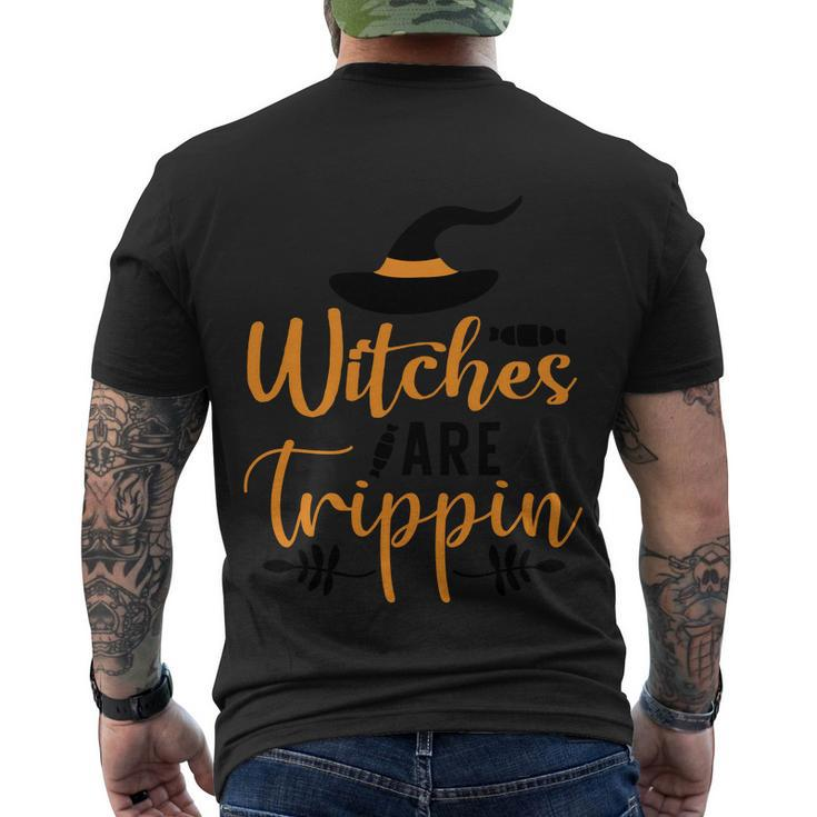Witches Are Trippin Halloween Quote Men's Crewneck Short Sleeve Back Print T-shirt