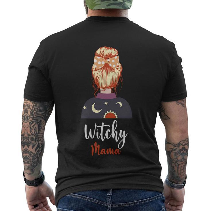 Witchy Mama Funny Halloween Quote Men's Crewneck Short Sleeve Back Print T-shirt