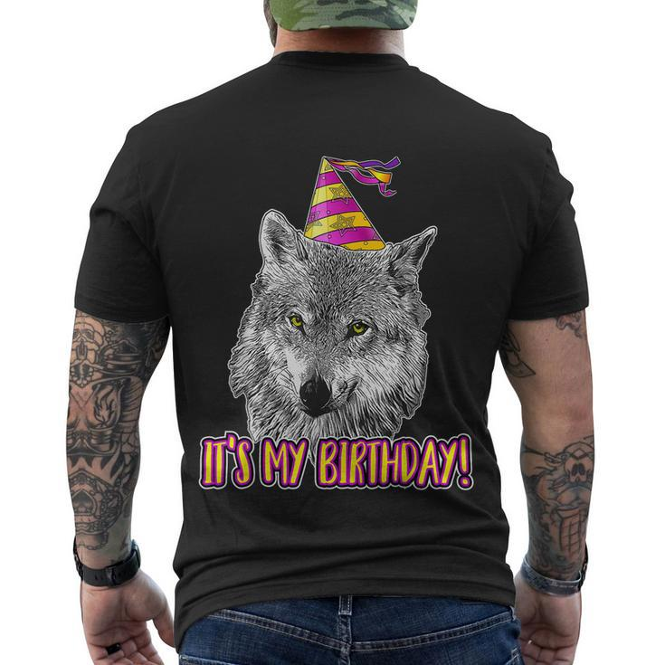 Wolf Birthday Themed Party Wolves Theme Girl Wolf Lover Men's Crewneck Short Sleeve Back Print T-shirt