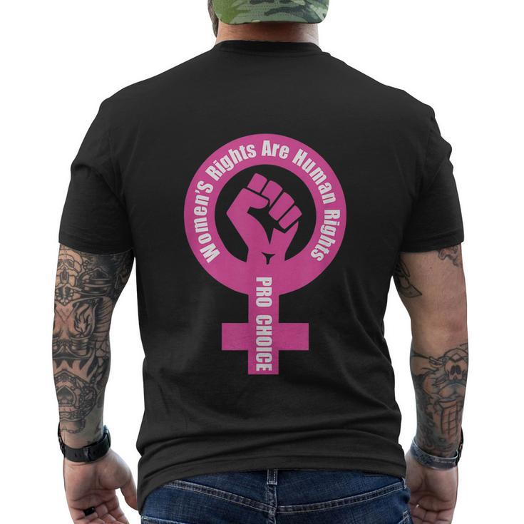 Womens Rights Are Human Rights Pro Choice Men's Crewneck Short Sleeve Back Print T-shirt