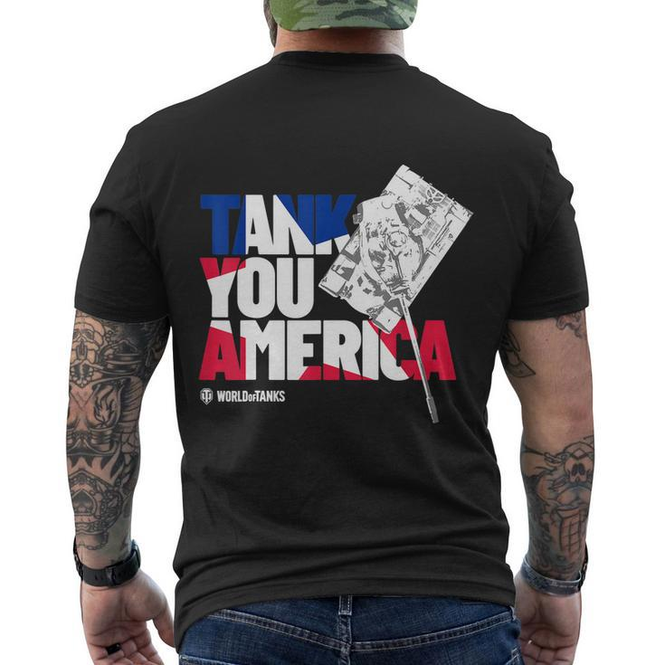 World Of Tanks 4Th Of July Tank You America Men's Crewneck Short Sleeve Back Print T-shirt