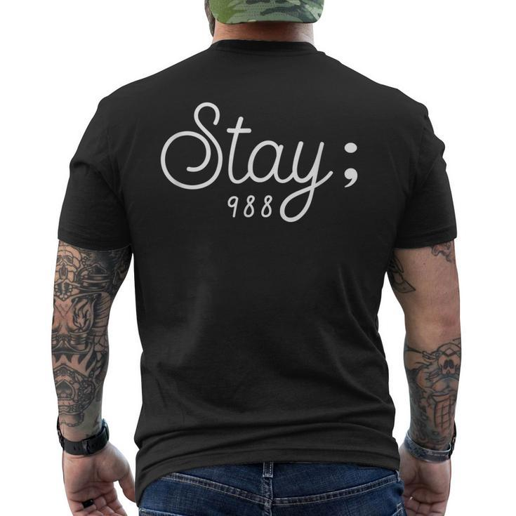 World Suicide Prevention Awareness Day Stay 988 Men's T-shirt Back Print