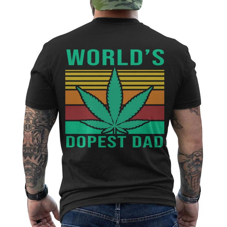 Worlds Dopest Dad Funny Retro Tshirt Men's Crewneck Short Sleeve Back Print T-shirt