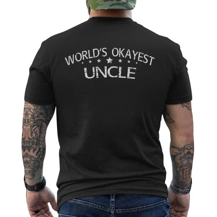 Worlds Okayest Uncle V2 Men's Crewneck Short Sleeve Back Print T-shirt
