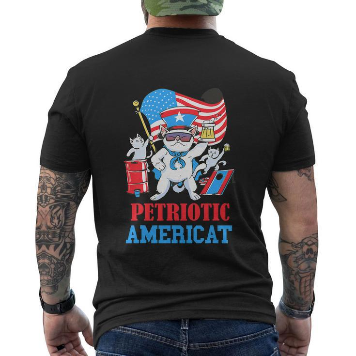 Y American Cat Funny 4Th Of July Men's Crewneck Short Sleeve Back Print T-shirt