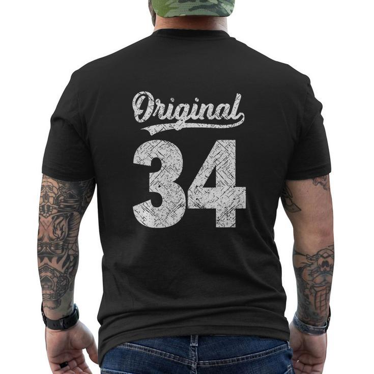 Years Issues Original Vintage Of It´S My 34Th Birthday Men's Crewneck Short Sleeve Back Print T-shirt