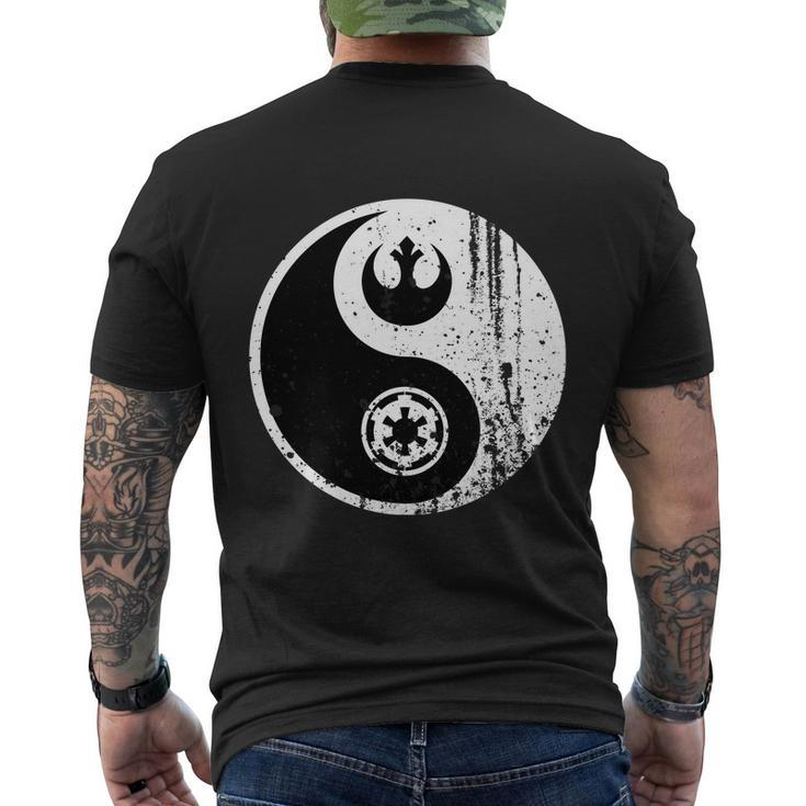 Yin Yang Rebel Alliance Galactic Empire Star Geek Nerd Men's Crewneck Short Sleeve Back Print T-shirt