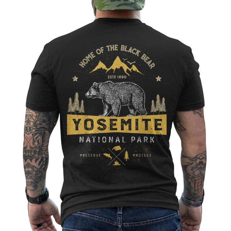 Yosemite National Park T California Bear Vintage Men's T-shirt Back Print