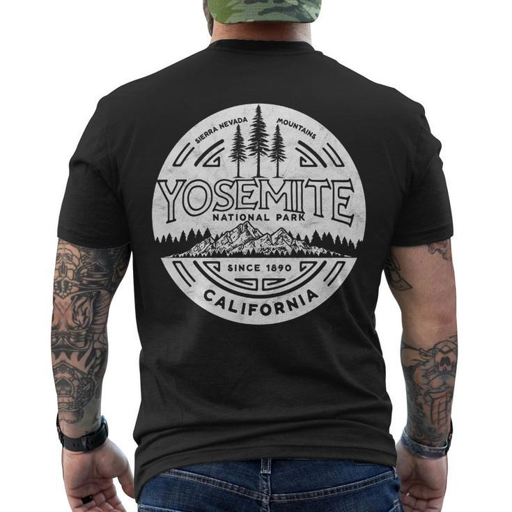 Yosemite National Park Distressed Minimalist Men's T-shirt Back Print