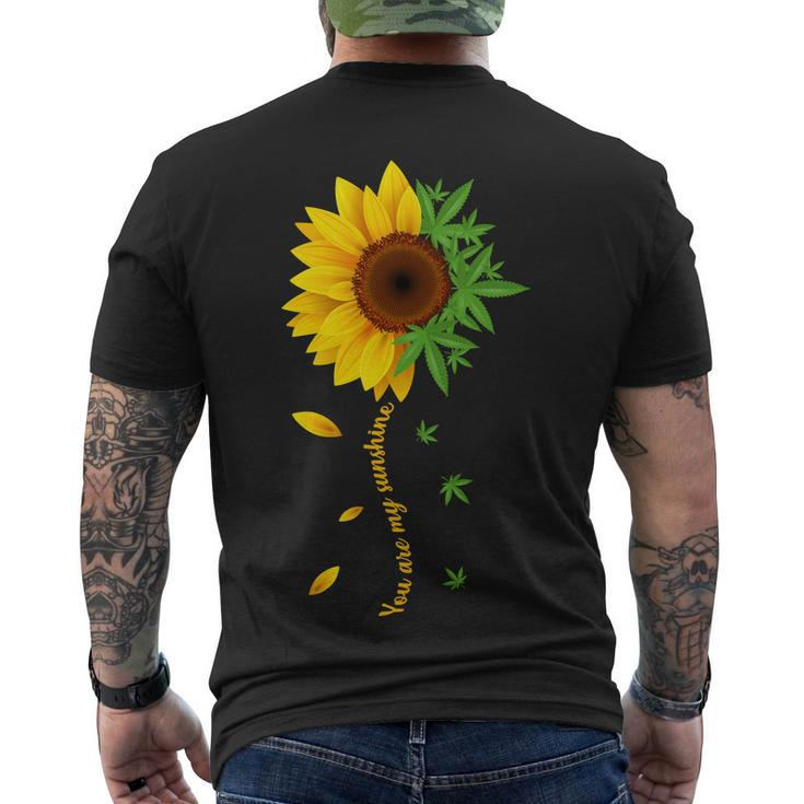 You Are My Sunshine Weed Sunflower Marijuana Tshirt Men's Crewneck Short Sleeve Back Print T-shirt