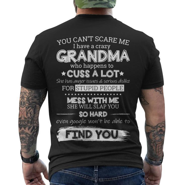 You Cant Scare Me I Have A Crazy Grandma Tshirt Men's Crewneck Short Sleeve Back Print T-shirt