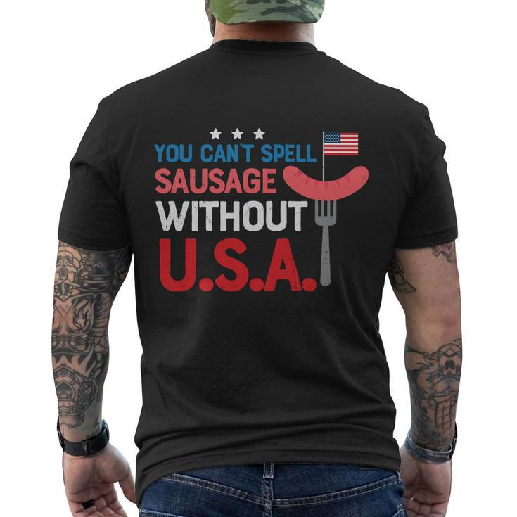 You Cant Spell Sausage Without Usa Plus Size Shirt For Men Women And Family Men's Crewneck Short Sleeve Back Print T-shirt