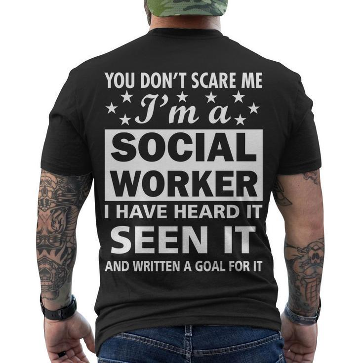 You Dont Scare Me Social Worker Tshirt Men's Crewneck Short Sleeve Back Print T-shirt