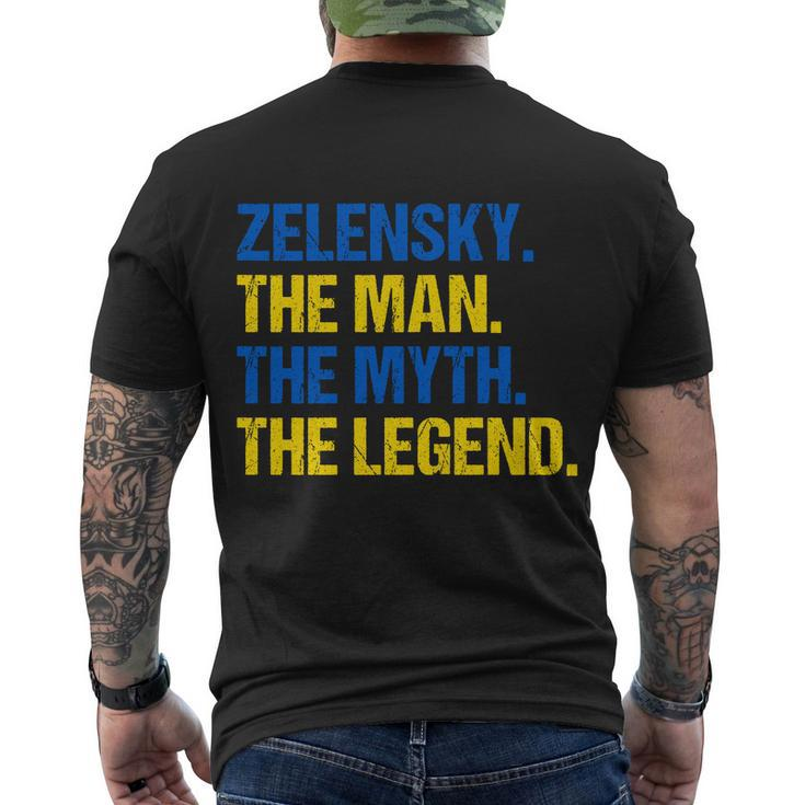 Zelensky The Man The Myth The Legend Volodymyr Zelensky Men's Crewneck Short Sleeve Back Print T-shirt