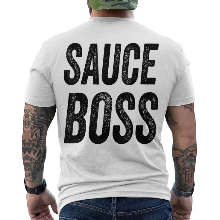 Sauce Boss Chef Bbq Cook Food Humorous  Men's Crewneck Short Sleeve Back Print T-shirt