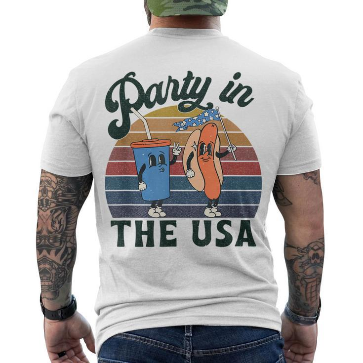 4Th Of July For Hot Dog Lover Party In The Usa Vintage Men's T-shirt Back Print