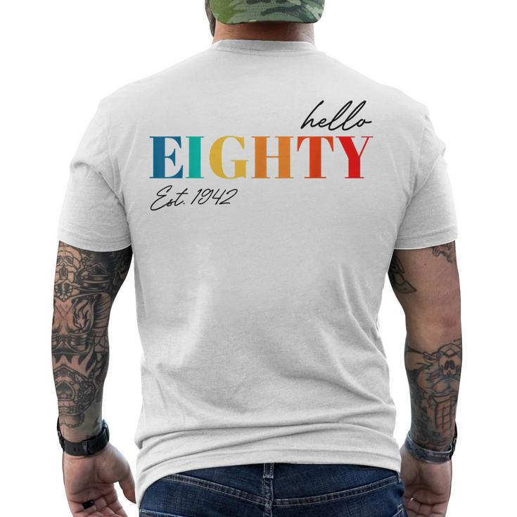80Th Birthday 1942 Hello Eighty Simple Age Men's T-shirt Back Print