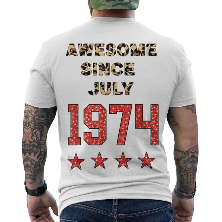 Awesome Since July 1974 Leopard 1974 July Birthday Men's T-shirt Back Print