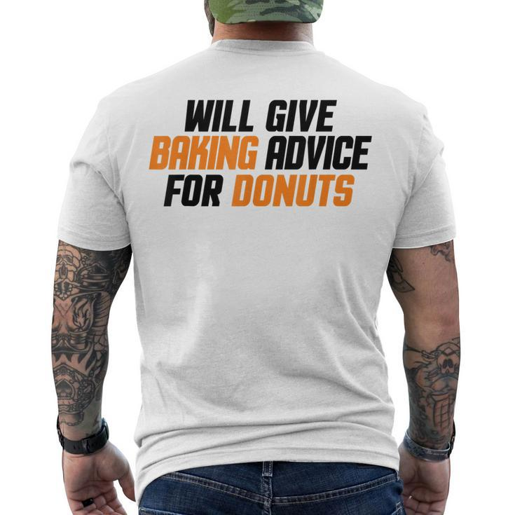 Baker Chef Will Give Baking Advice For Donuts Men's T-shirt Back Print