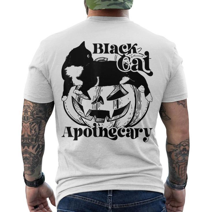 Black Cat Apothecary Cat Witch Pumpkin Halloween Costume V2 Men's T-shirt Back Print