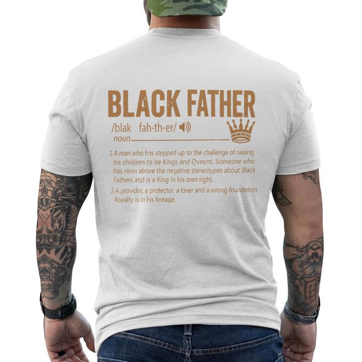 Black Father The Man The Myth The Legend Blackfather Dad Daddy Grandpa Grandfath Men's Crewneck Short Sleeve Back Print T-shirt