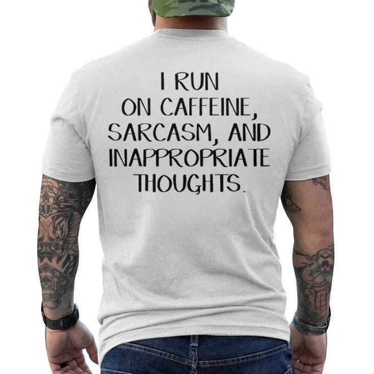 Caffeine Sarcasm And Inappropriate Thoughts V2 Men's Crewneck Short Sleeve Back Print T-shirt