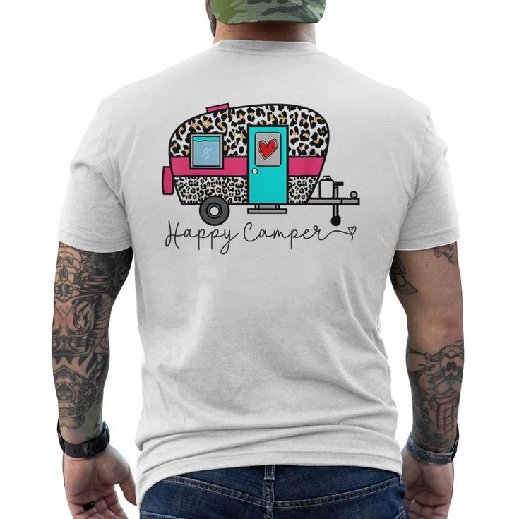 Camper Happy Summer Camp Camping Leopard V2 Men's T-shirt Back Print