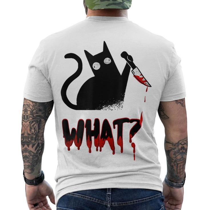 Cat What Murderous Black Cat With Knife Halloween Costume Men's T-shirt Back Print