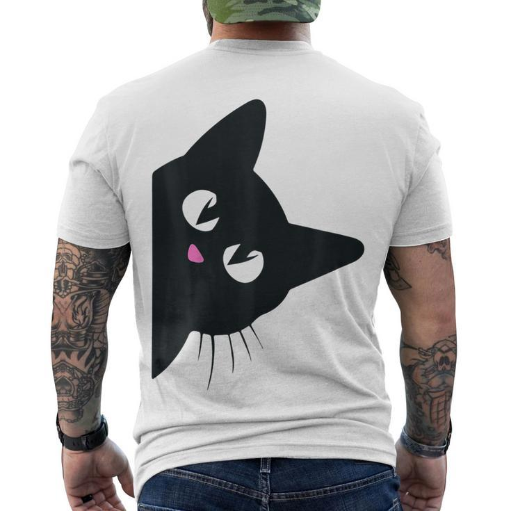 Cute Black Cat Halloween Costume Kitten Kids Toddler Adult Men's T-shirt Back Print