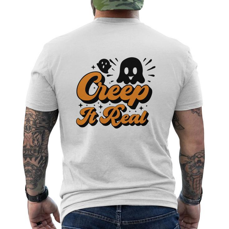 Cute Boo Creep It Real Halloween Men's T-shirt Back Print