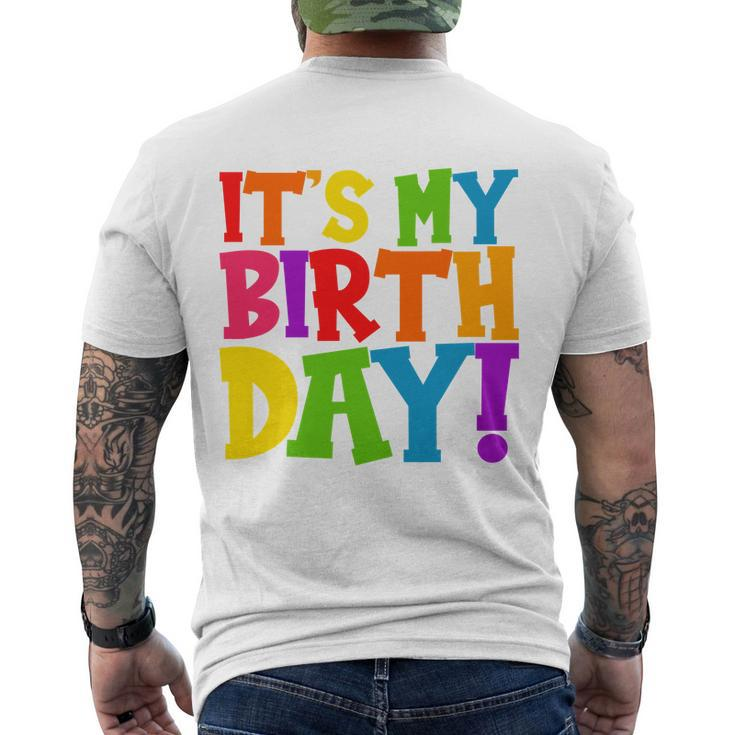 Cute Colorful Its My Birthday Men's Crewneck Short Sleeve Back Print T-shirt