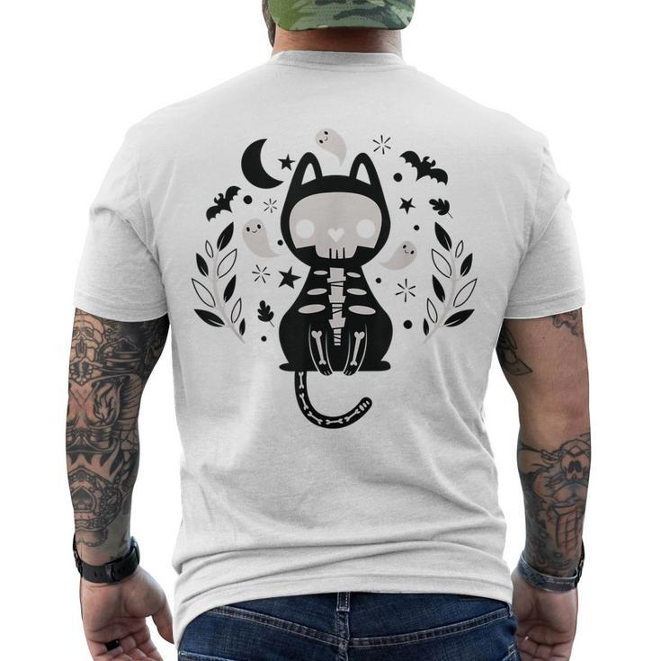 Cute Retro Black Cat Fall Halloween Men's T-shirt Back Print