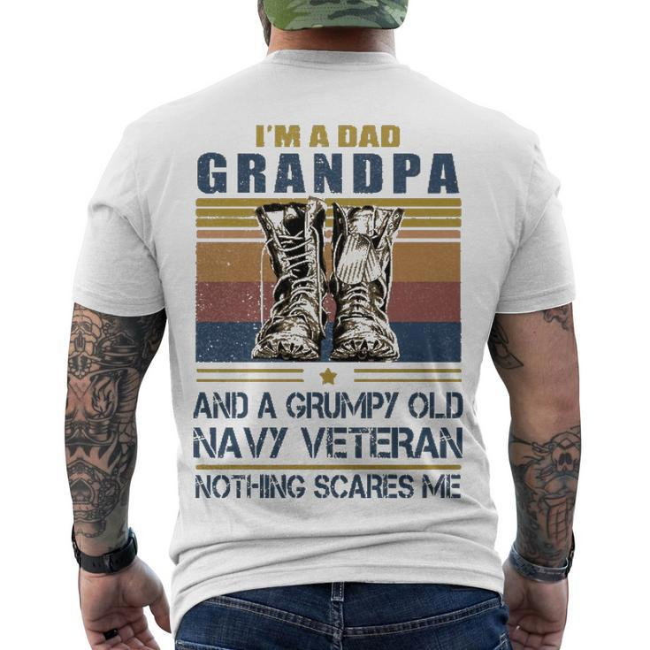Dad Grandpa Navy Veteran Men's Crewneck Short Sleeve Back Print T-shirt