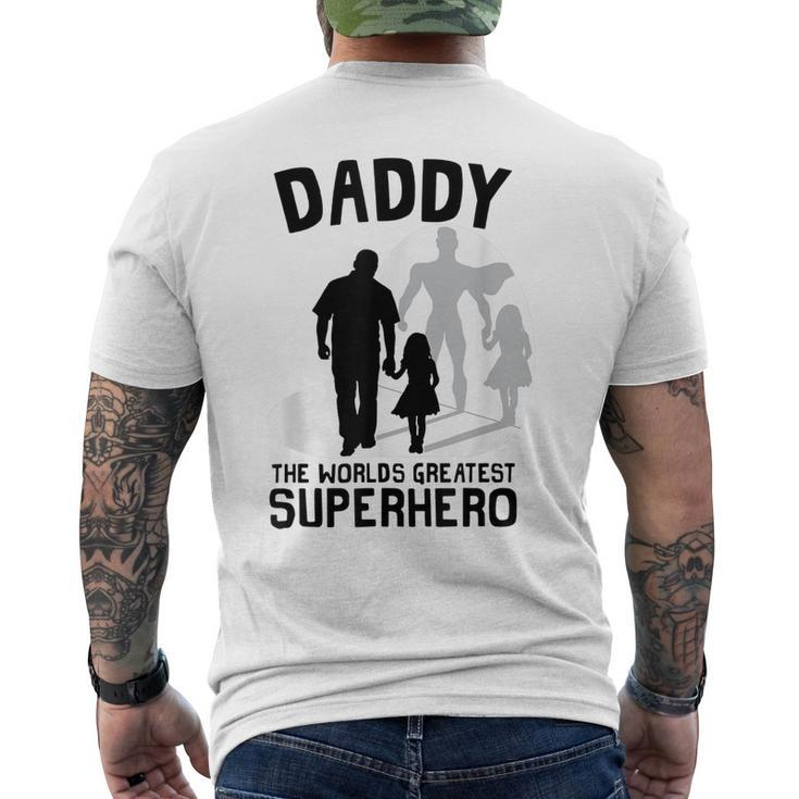 Daddy The Worlds Greatest Superhero Fathers Day Men's T-shirt Back Print