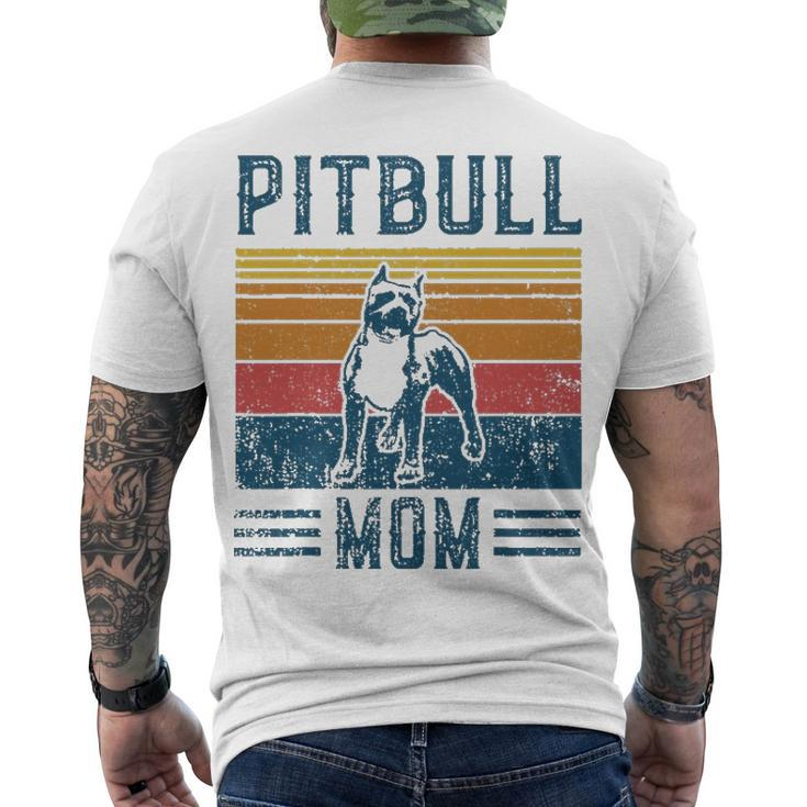 Dog Pitbull Mom Vintage Pitbull Mom Men's T-shirt Back Print