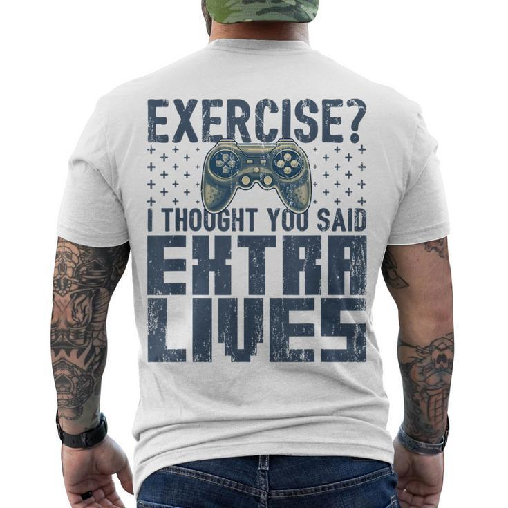 Extra Lives Video Game Controller Retro Gamer Boys V4 Men's T-shirt Back Print