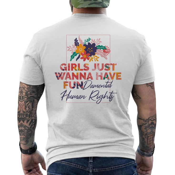 Feminist Girls Just Wanna Have Fundamental Rights Men's T-shirt Back Print