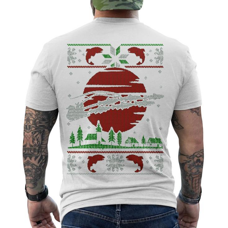 Fishing Santa Men's Crewneck Short Sleeve Back Print T-shirt