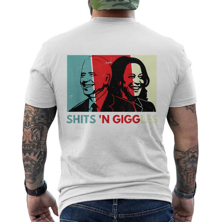 Funny Anti Biden Harris Shits N Giggles Political Gift Men's Crewneck Short Sleeve Back Print T-shirt