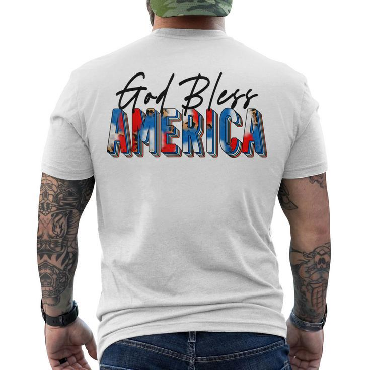 God Bless America Tie Dye Leopard Christian 4Th Of July Men's T-shirt Back Print