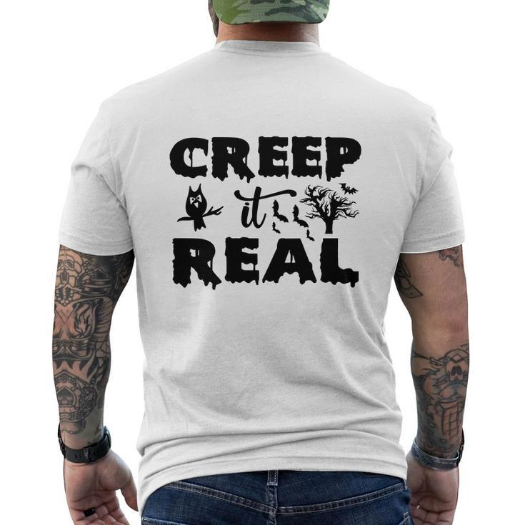 Halloween Owl Creep It Real Men's T-shirt Back Print