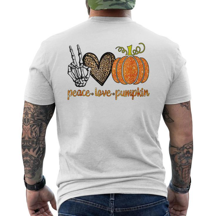 Halloween Peace Love Pumpkin Fall Girls V2 Men's T-shirt Back Print