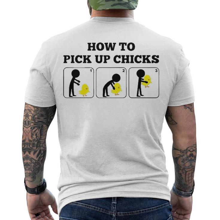 How To Pick Up Chicks Men's Crewneck Short Sleeve Back Print T-shirt